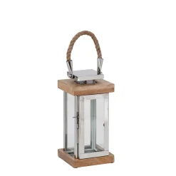 Hot Laterne Silber mit Seilgriff Weihnachtsbeleuchtung|Kerzen & Windlichter