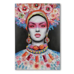 Ölbild Blumengeschmückte Dame, 120 x 80 cm Bilder|Flur