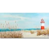 New Ölbild Leuchtturm am Strand, 70 x 140 cm Bilder|Flur