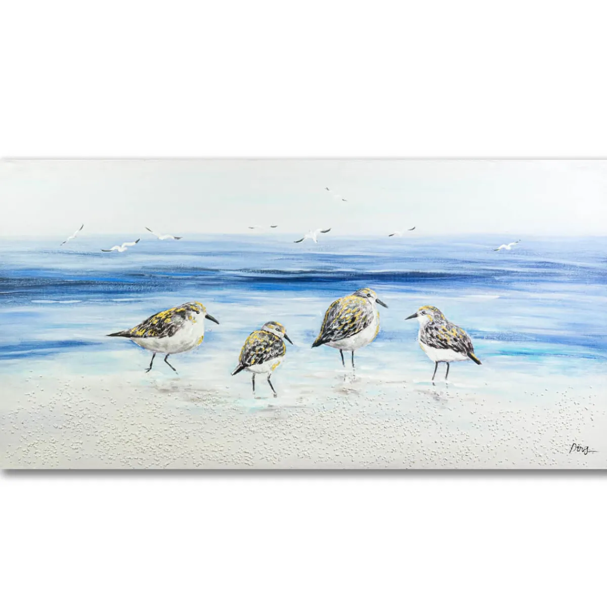 Online Ölbild Möwen am Strand, 70 x 140 cm Bilder|Flur