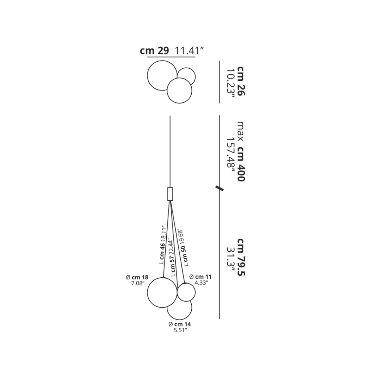 Sale Random LED Pendelleuchte, 12-flg. Hotellerie|Pendelleuchten