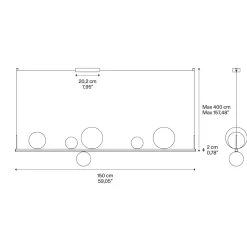 Discount Random Stick Long LED Pendelleuchte, 6-flg. Hotellerie|Gastronomie