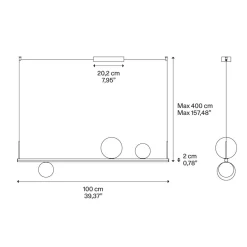 Discount Random Stick Short LED Pendelleuchte, 4-flg. Hotellerie|Gastronomie