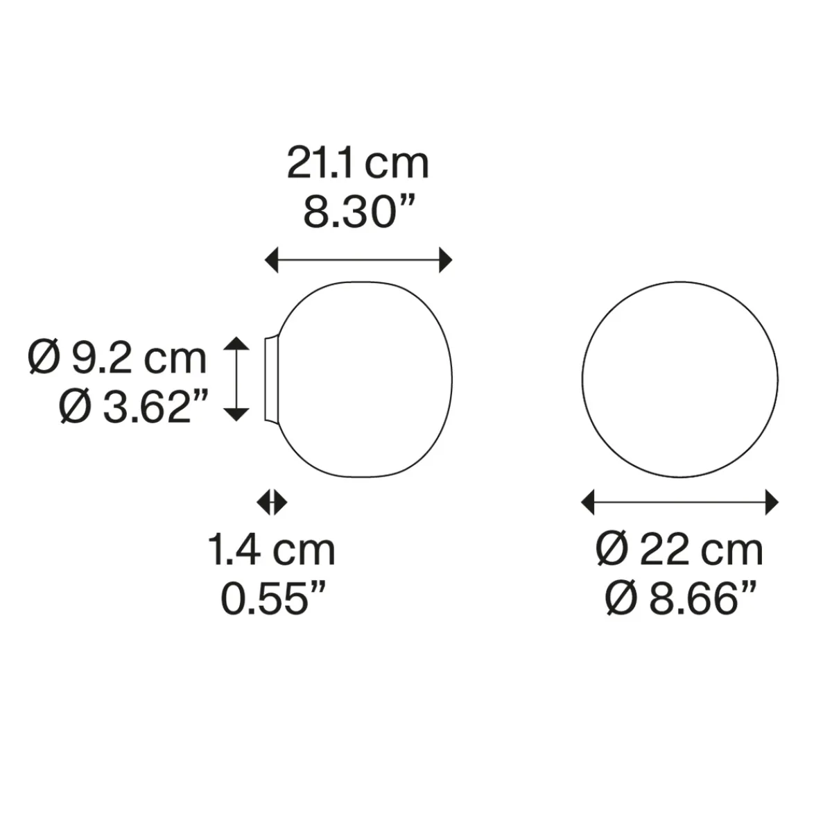 Hot Volum Wand- / Deckenleuchte Flur|Badezimmer
