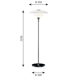 PH 4½-3½ Glas Stehleuchte Stehleuchten|Schlafzimmer