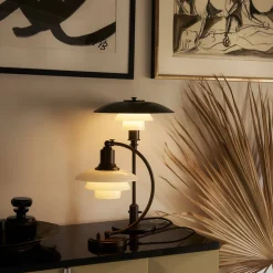 Hot PH 2/2 Luna Aged Brass Opal Tischleuchte Hotellerie|Leseleuchten