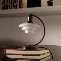 Hot PH 2/2 Luna Aged Brass Opal Tischleuchte Hotellerie|Leseleuchten