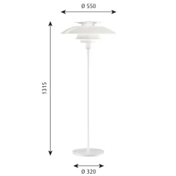 New PH 80 Stehleuchte, mit Dimmer Hotellerie|Wohnzimmer