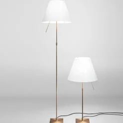 Costanza Terra Teleskop mit Touchdimmer, Messing Schlafzimmer|Stehleuchten