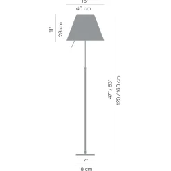 Costanza Terra Teleskop mit Touchdimmer, Messing Schlafzimmer|Stehleuchten