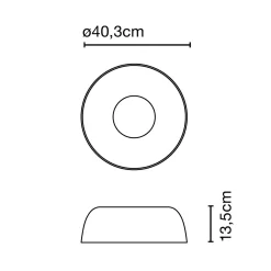Clearance Djembe 42.13 LED Deckenleuchte, Ø: 40,3 cm Wohnzimmer|Flur