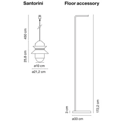 Outlet Santorini Stehleuchte Terrassen|Stehleuchten