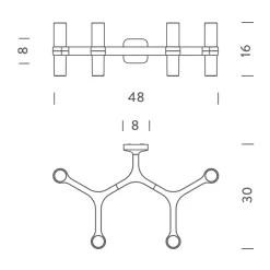 New Crown 4 Parete Wandleuchten|Flur