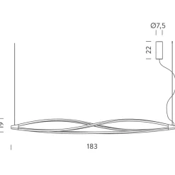 Hot In The Wind Horizontal LED Sospensione Pendelleuchten