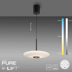 Best PURE E-Vitrum LED Pendelleuchte mit e-LIFT und CCT Essbereiche|Pendelleuchten