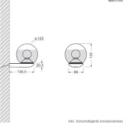 Hot Luna parete LED Wandleuchte Hotellerie|Wandleuchten