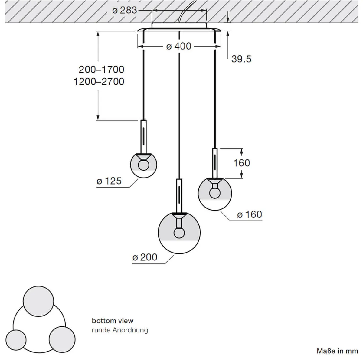 Best Luna sospeso cloud 3 fix LED Pendelleuchte Hotellerie|Gastronomie