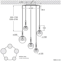 Hot Luna sospeso cloud 5 fix LED Pendelleuchte Hotellerie|Gastronomie