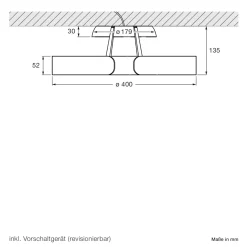 New Mito aura 40 wide LED Wand- / Deckenleuchte, Base: weiß matt Hotellerie|Wandleuchten
