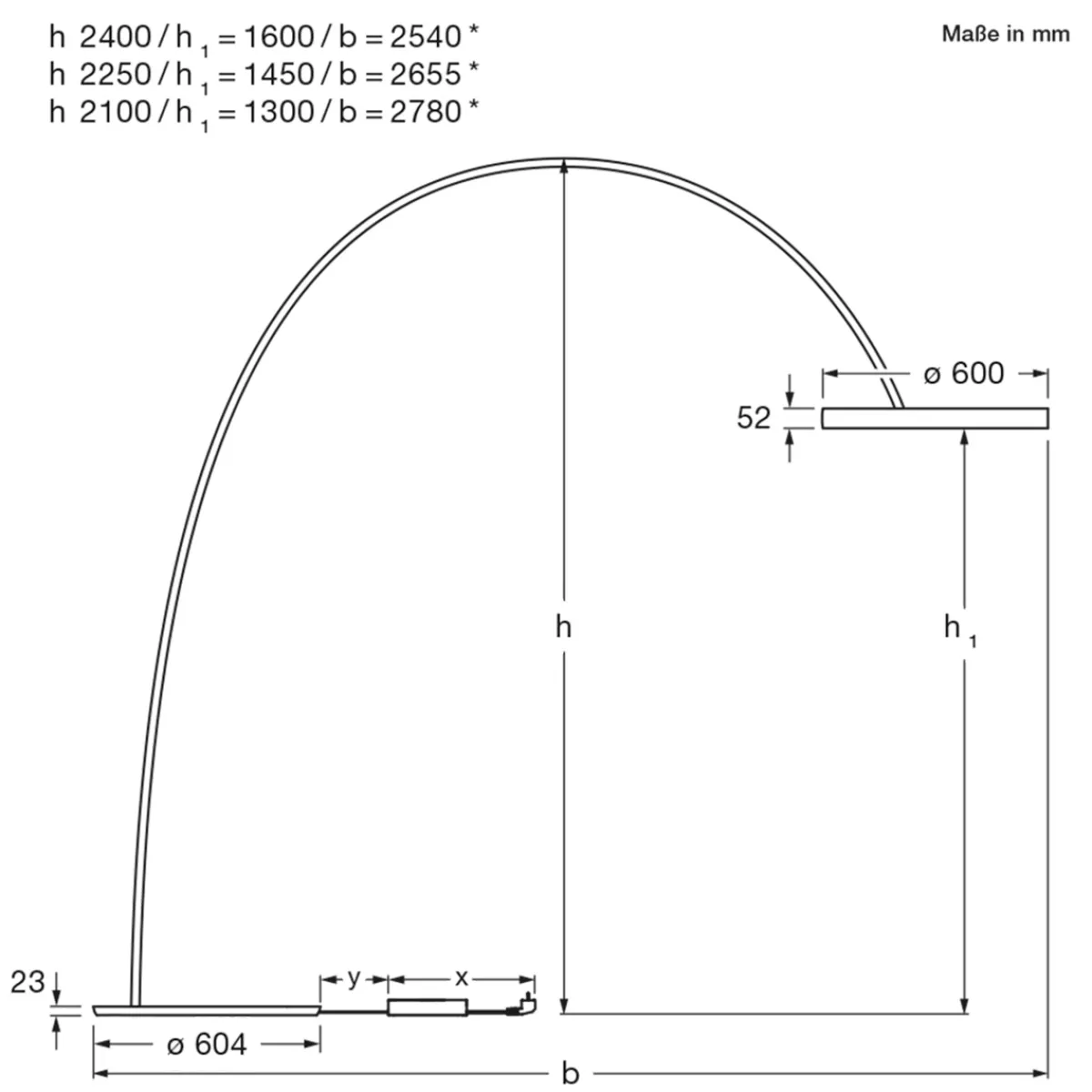 Hot Mito largo lusso Bogenleuchte Hotellerie|Stehleuchten