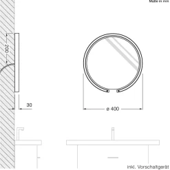 Clearance Mito sfera 40 wide Wand- / Spiegelleuchte, Spiegel getönt Spiegel|Hotellerie