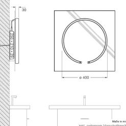 Hot Mito sfera su 40 wide Spiegelleuchte Hotellerie|Badezimmer