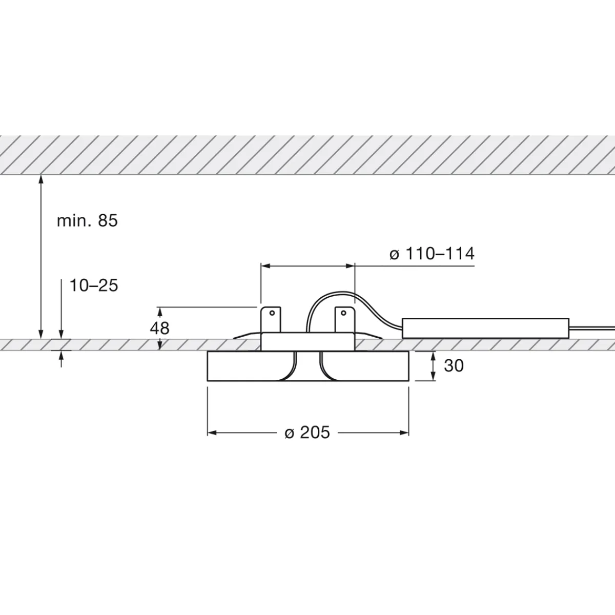 Mito soffitto 20 flat narrow LED Deckenleuchte Hotellerie|Einbauleuchten