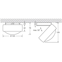 Piu alto Volt S40 Deckenstrahler, 2700 K Strahler|Downlights