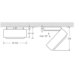Piu R alto Volt B Deckenstrahler, 2700 K Strahler|Downlights