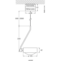 New Sento E filo singolo var up LED Pendelleuchte, 2700 K, variabel Gastronomie|Küche