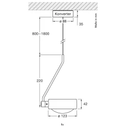 Hot Sento E filo singolo fix up LED Pendelleuchte, 2700 K Küche|Essbereiche