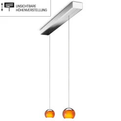 Clearance Balino LED Pendelleuchte, 2-flg., unsichtbare Höhenverstellung, Baldachin: Chrom, Rückläufer Pendelleuchten