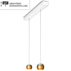 Balino LED Pendelleuchte, 2-flg., unsichtbare Höhenverstellung, Baldachin: weiß matt Pendelleuchten|Pendelleuchten