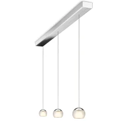New Balino LED Pendelleuchte, 3-flg., unsichtbare Höhenverstellung, Baldachin: Chrom Pendelleuchten|Essbereiche