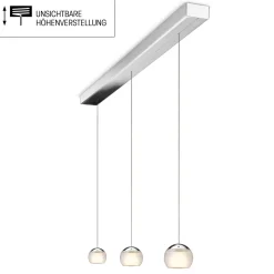 New Balino LED Pendelleuchte, 3-flg., unsichtbare Höhenverstellung, Baldachin: Chrom Pendelleuchten|Essbereiche