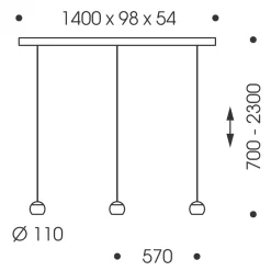New Balino LED Pendelleuchte, 3-flg., unsichtbare Höhenverstellung, Baldachin: Chrom Pendelleuchten|Essbereiche