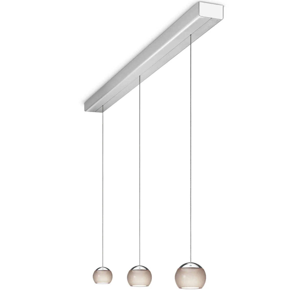 Discount Balino LED Pendelleuchte, 3-flg., unsichtbare Höhenverstellung, Baldachin: Alu gebürstet Pendelleuchten|Pendelleuchten