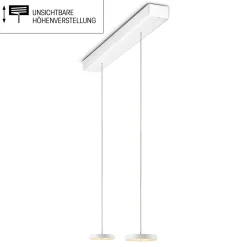 Best Decent LED Pendelleuchte, 2-flg., TW, unsichtbare Höhenverstellung, Baldachin: weiß matt Pendelleuchten|Pendelleuchten