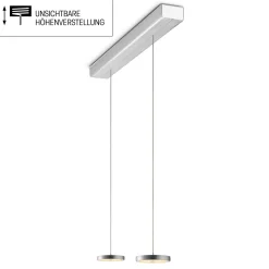 Best Decent LED Pendelleuchte, 2-flg., TW, unsichtbare Höhenverstellung, Baldachin: Alu gebürstet Pendelleuchten|Pendelleuchten