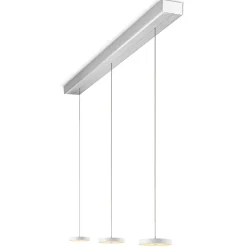 New Decent LED Pendelleuchte, 3-flg., TW, unsichtbare Höhenverstellung, Baldachin: Alu gebürstet Pendelleuchten|Pendelleuchten