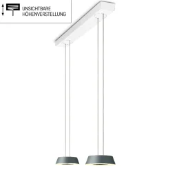 New Glance LED Pendelleuchte, 2-flg., unsichtbare Höhenverstellung Küche|Essbereiche