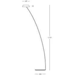 Outlet Glance LED Stehleuchte, gebogen Wohnzimmer|Schlafzimmer