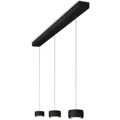 New Grace LED Pendelleuchte, 3-flg., TW, unsichtbare Höhenverstellung, Baldachin: schwarz Essbereiche|Pendelleuchten