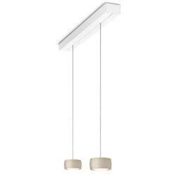 Best Grace LED Pendelleuchte, 2-flg., TW, unsichtbare Höhenverstellung, Baldachin: weiß matt Küche|Essbereiche