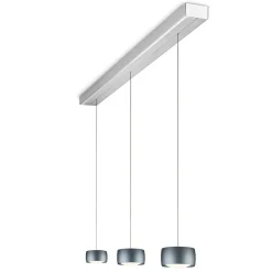 Outlet Grace LED Pendelleuchte, 3-flg., TW, unsichtbare Höhenverstellung, Baldachin: Alu gebürstet Küche|Essbereiche