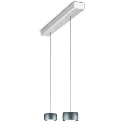 Best Grace LED Pendelleuchte, 2-flg., TW, unsichtbare Höhenverstellung, Baldachin: Alu gebürstet Pendelleuchten