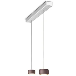 Best Grace LED Pendelleuchte, 2-flg., TW, unsichtbare Höhenverstellung, Baldachin: Alu gebürstet Pendelleuchten