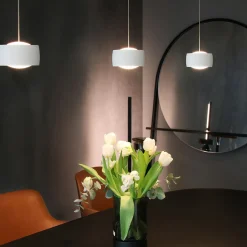 Outlet Grace LED Pendelleuchte, 3-flg., TW, unsichtbare Höhenverstellung, Baldachin: weiß Pendelleuchten|Pendelleuchten