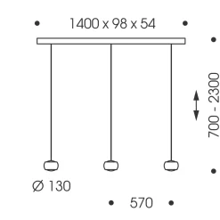 Outlet Grace LED Pendelleuchte, 3-flg., TW, unsichtbare Höhenverstellung, Baldachin: weiß Pendelleuchten|Pendelleuchten