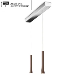 Best Rio LED Pendelleuchte, 2-flg., unsichtbare Höhenverstellung, Baldachin: Chrom Pendelleuchten|Pendelleuchten